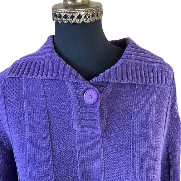 KAREN Scott Pullover Sweater Size S Purple Wide rib pattern - Picture 2 of 15